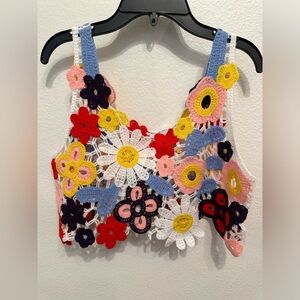 Colorful Floral Crochet Top